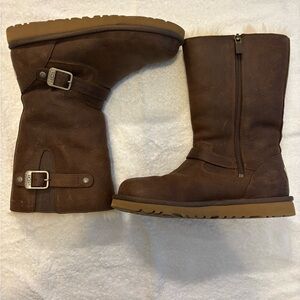 UGG Buckle Brown Shearling Boots